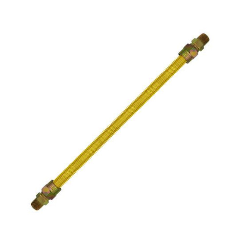 Gas Connectors -Yellow Coated -(5/8" OD x 1/2" ID) 1/2" Male x 1/2" Male x 24" 109038 (25/Pkg)