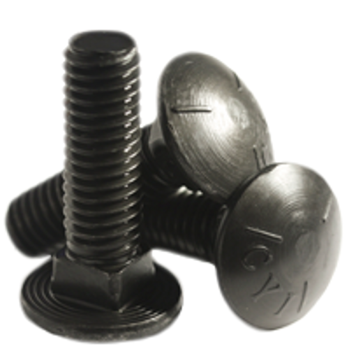 7/16"-14 x 2-1/2" Fully Threaded Carriage Bolts Grade 5 Coarse Plain (375/Bulk Qty.)