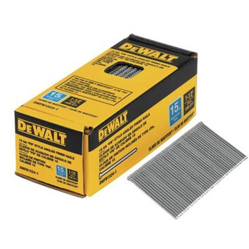 DeWalt 15 Gauge "FN" Style Finish Nails, 2" Length, Coated #DWFN1532-1 (1,000/Pkg.)