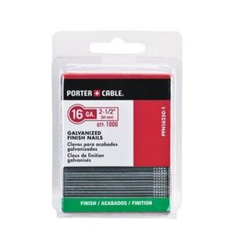 Porter Cable 16 Gauge Straight Finish Nails, 2-1/2" #PFN16250-1 (1,000/Pkg.)