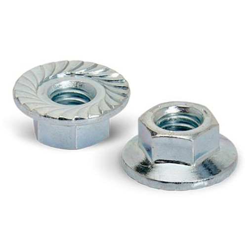  5/16"-18 Grade 2 Large Serrated Flange Nuts, Zinc Cr+3 (2,000/Bulk Pkg.)