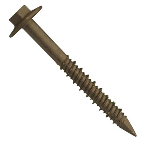 1/4" x 4" Daggerz Quick-Con Hex Flange Concrete Screws Bronze Dagger-Guard Coating (500/Bulk Pkg.)