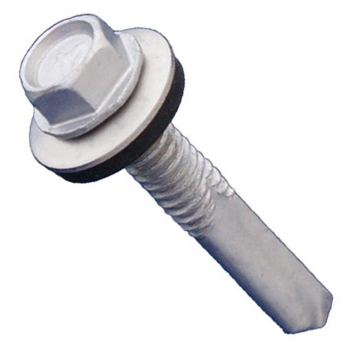 #12-24 x 1-1/4" Daggerz Hex Washer Head Self Drilling Screws with Bonded Washer 410 Stainless Steel Dagger-Guard Coating (2,500/Bulk Pkg.) #12-24 x 1-1/4" Daggerz Hex Washer Head Self Drilling Screws with Bonded Washer 410 Stainless Steel Dagger-Guard Coating (2,500/Bulk Pkg.)