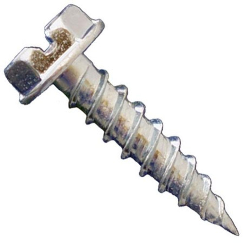 #8 x 2" Daggerz Slotted Hex Washer Head Needle Point Screws Zinc (3,000/Bulk Pkg.)