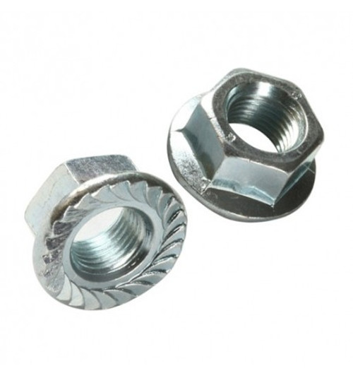 1/4"-20 Grade 5 Serrated Flange Nuts, Zinc Cr+3 (5,000/Bulk Pkg.)