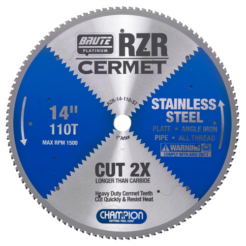 Brute RZR Stainless Steel Cermet Circular Saw Blades 5-3/8"X50T RZR-538-50-ST (Qty. 1)