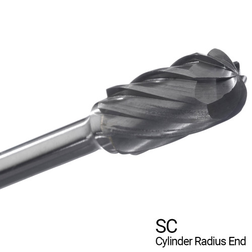 5/8" X 1" Cylinder Radius End Shape Single Flute Carbide Bur Bit SC6NF (Qty. 1)