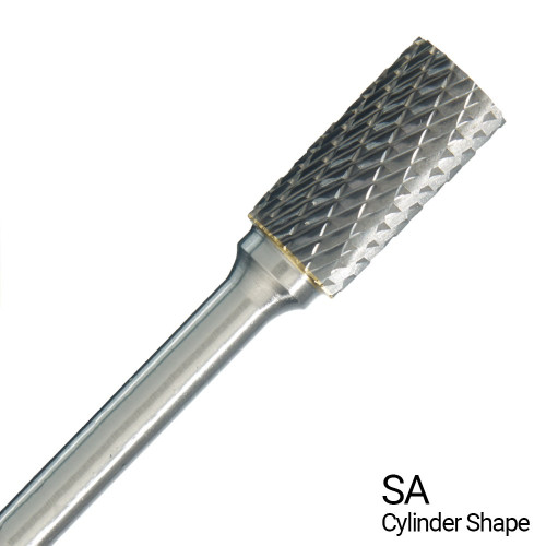 3/32" X 7/16" Double Cut Cylinder Shape Mini Bur Bit SA42 (Qty. 1)