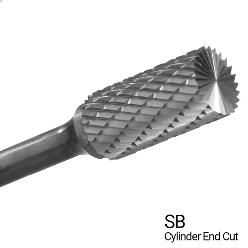 Uncoated 1/4" X 5/8" Cylinder Shape End Cut Double Cut Carbide Bur Bit USB1 (Qty. 1)