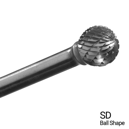 Uncoated 5/16" X 1/4" Ball Shape Double Cut Carbide Bur Bit USD2 (Qty. 1)
