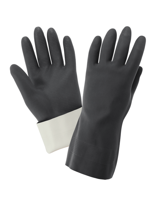 FrogWear Premium Black Flock-Lined 30-Mil Neoprene Unsupported Glove with Honeycomb Pattern Grip Size 10(XL) 12 Pair, #230F-10(XL)