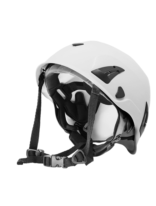 Bullhead Safety Head Protection - White Climbing Style Protective Helmet with Six-Point Ratchet Suspension and Four-Point Chin Strap- Fits Hat Sizes from 6-1/2" to 8" 4ct/case, #HH-CH1-W