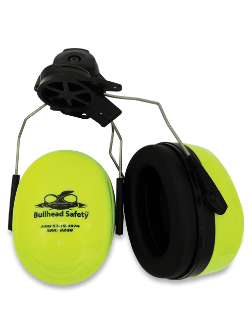 Bullhead Safety Hearing Protection Premium High-Visibility Cap Mounted NRR 22 dB Earmuffs, #HP-M3