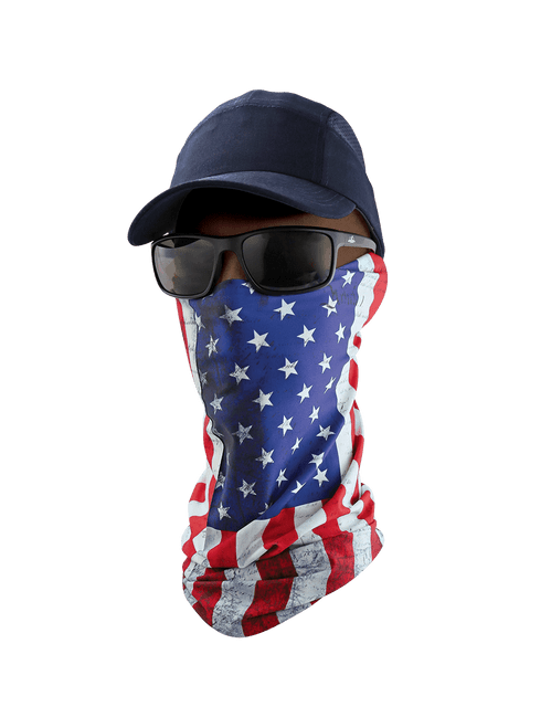 FrogWear Premium, Multi-Function, Cooling Neck Gaiter, U.S.A. Flag Design- One Size 6 ct, #NG-401