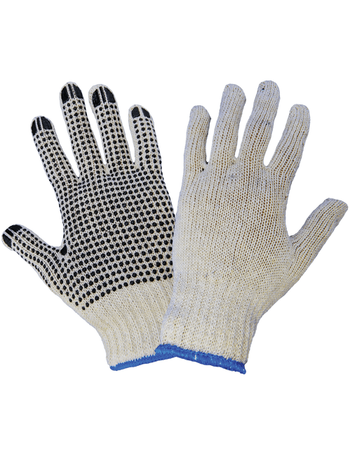 Standard Cotton/Polyester PVC Dotted Glove Men's One Size 300 Pair, #S55D1