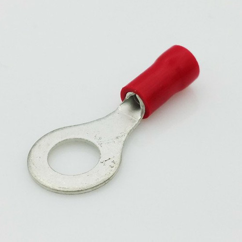 PVC Insulated Terminal Ring, Red, AWG #8, 1/4" Stud 112674 (25 per Bag, 12 Bags)