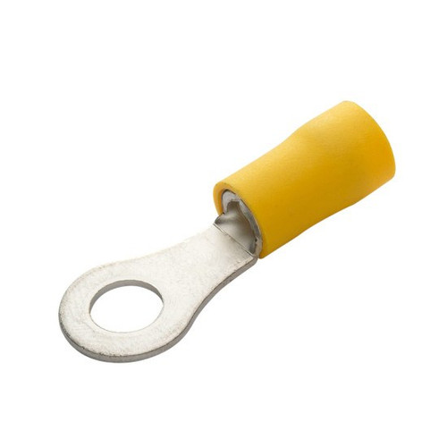 PVC Insulated Terminal Ring, Yellow, AWG 12-10, #10 Stud 112763 (50 per Bag, 12 Bags)