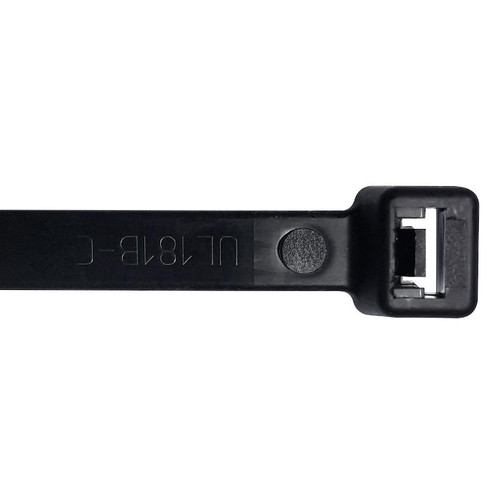 24" Heavy Duty Cable Tie 175 lb, UV-Black, Branded 104342 (50/Bag, 10 Bags)