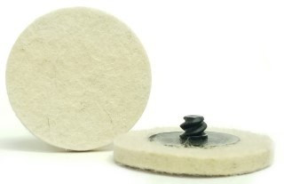 White Felt Type R 2" Polishing Plastic Button Sand-Loc Quick Change Discs (100/Pkg.)