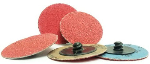 Ceramic Type R 3" 36 Grit Plastic Button Sand-Loc Quick Change Discs (50/Pkg.)