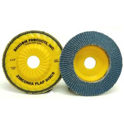 Trimmable Zirconia Turbo Flap Discs, 4 1/2 X 5/8, Blue, Grit 36, Standard Density,  (10/Pkg)