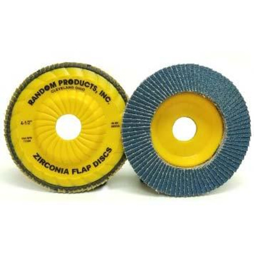 Trimmable Zirconia Turbo Flap Discs, 4 1/2 X 5/8, Grit 40, Standard Density, (10/Pkg) Trimmable Zirconia Turbo Flap Discs, 4 1/2 X 5/8, Grit 40, Standard Density, (10/Pkg)