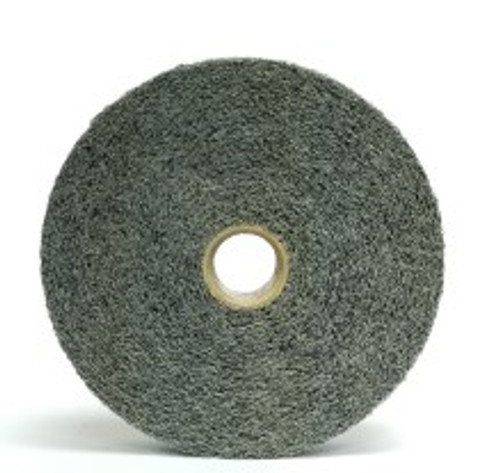 Convolute Multi Finishing Wheel, 6" X 1" X 1", 2S, Medium Grit, Soft Density, Silicon Carbide, Grey (2/Pkg)