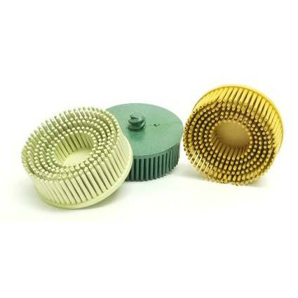 Bristle Brush, Type R , 3'', 120 Grit, Fine Grade, White (10/Pkg)