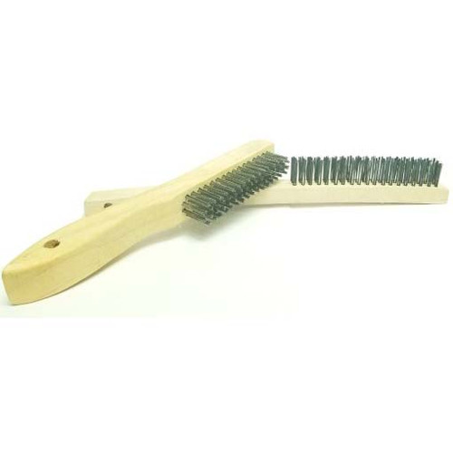 Shoe Handle Brush With Scraper, 4" X 16", Carbon Steel (12/Pkg)