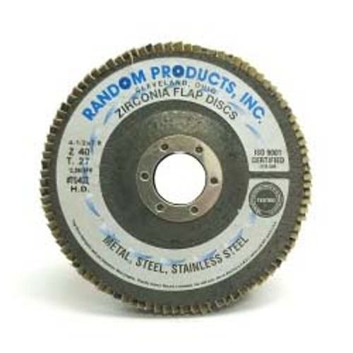 High Density High Performance Plus Jumbo Zirconia Flap Disc, 7" X 7/8", Grit 80, Type 27/Flat Fiberglass, (10/pkg)