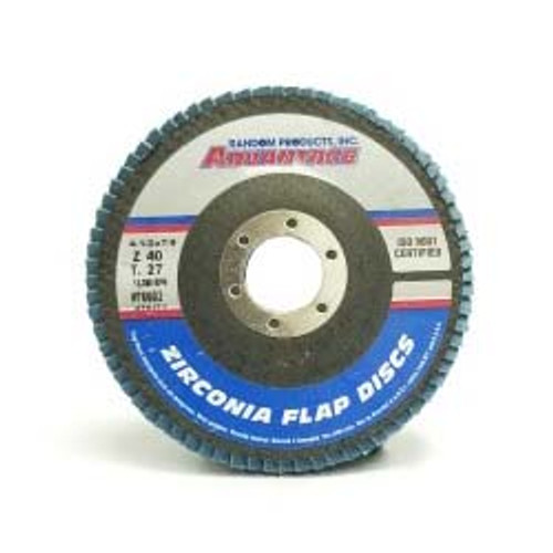 Advantage Utility Zirconia Flap Disc, 6" X 5/8", Grit 36, Type 27/Flat Fiberglass, (10/pkg)