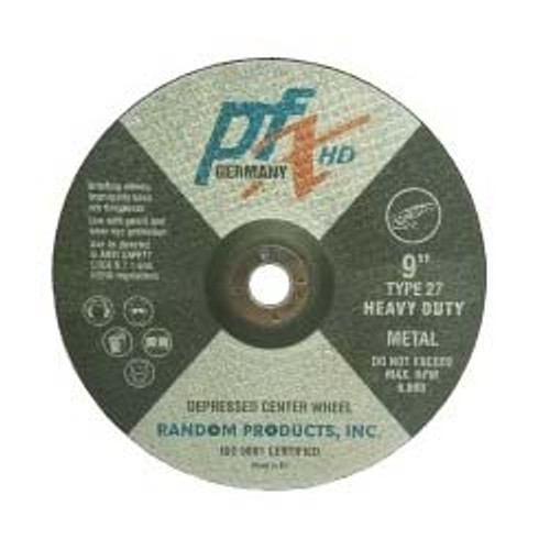 PFX Grinding Wheel For Metal, Long Life, 5" X 1/4" X 5/8", Type 27 (10/pkg)