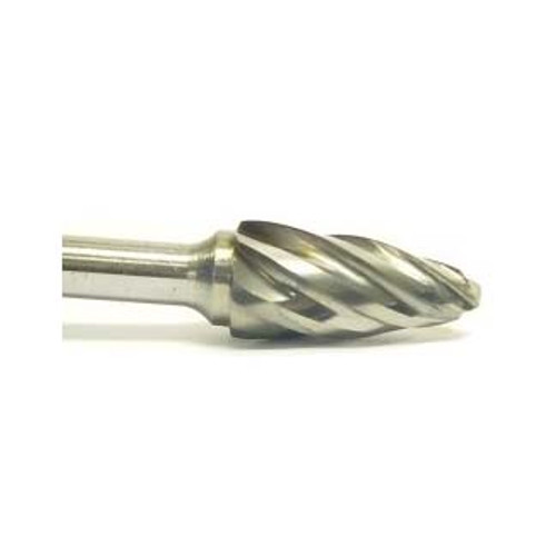 SF-5 Aluminum Cut Carbide Burr Radius End Round Tree With 6" Shank, 1/2" x 1" x 1/4" (Qty. 1)