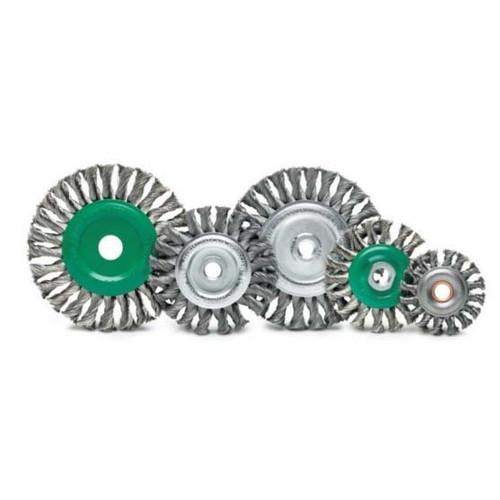 Knot Wheel Brush, 12" x 2", Extra Heavy Duty, 40mm V Trim, .031" Wire, Carbon Steel, (Qty. 1)
