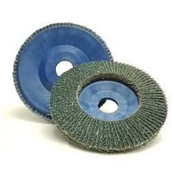High Performance Blue Flat Flap Disc With Plastic Backing, 5" x 7/8", Type 29, Grit 80, Zirconia (10/Pkg)