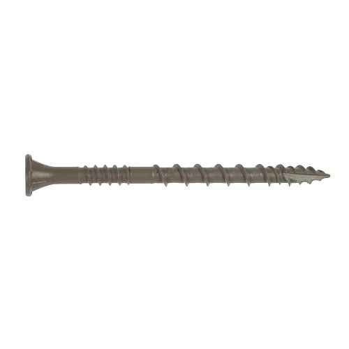 Simpson Strong Tie #8 x 1-5/8" Deck Drive DSV Wood Screws, Quick Guard, Six-Lobe, Ribbed Flat Head, Tan (1/LB) #DSVT158R160