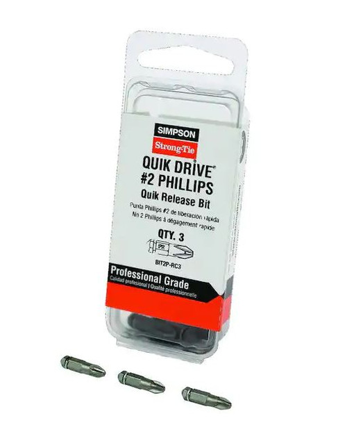 Simpson Strong Tie-BIT2P-RC3, #2, Phillips Quik Drive Bit (3/Pkg)
