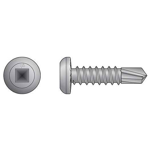 Simpson Strong-Tie #10 x 2" Self-Drilling Flat Pan Head Screws, Square Drive, 305 Stainless Steel (1,000/Pkg) #S10T200PDM