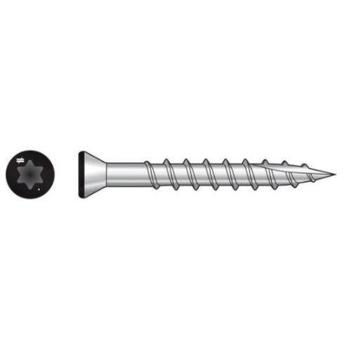 Simpson Strong-Tie #7 x 1-5/8" Trim-Head Deck Screws, 6-Lobe, 316 Stainless Steel, Type 17, Gray (70/Pkg) #T07162FT70GR