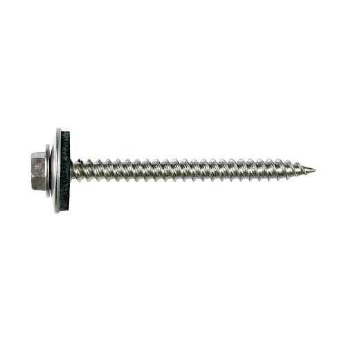 Simpson Strong-Tie #9 x 1-1/2"Hex Head Metal Panel Screws w/ EPDM Washer, 316 Stainless Steel, (25/Pkg) #T09150HWA-RP25