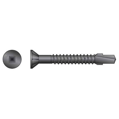 Simpson Strong-Tie #14 x 2-3/8" Strong Drive TB Wood To Steel Screws, Collated, Flat Head, Square Drive, #4 Point, Black Phosphate (750/Pkg) #TBP1460S