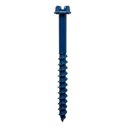 Simpson Strong-Tie 3/16" x 1-1/4" Titen Turbo Concrete and Masonry Screw Anchors, Hex Head, Blue (8/Pkg) #TNT18114HC8