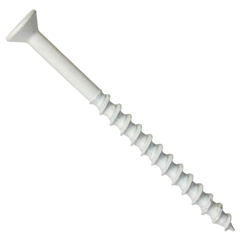 Simpson Strong-Tie 3/16" x 2-1/4" Titen Turbo Concrete and Masonry Screw Anchors, Flat Head, Six Lobe, White (8/Pkg) #TNTW18214TFC8