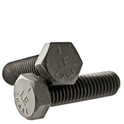 1"-8 x 2" Fully Threaded Hex Cap Screws Grade 5 Coarse Med. Carbon Plain (USA) (10/Pkg.)