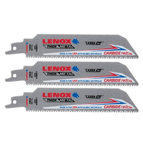 Lenox Lazer CT Reciprocating Saw Blades, 9" x 1" x .050", 8 TPI #2058829 (3/Pkg.)