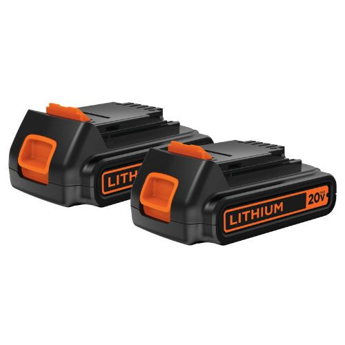 Black+Decker 20V Max Lithium Ion Battery, 1.5 AH #LBXR20CK (2/Pkg.)