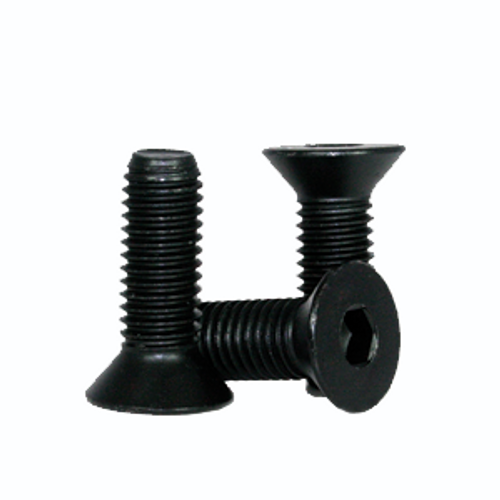 M3-0.50x6 mm Fully Threaded Flat Socket Caps 10.9 Coarse Alloy DIN 7991 Thermal Black Oxide (100/Pkg.)