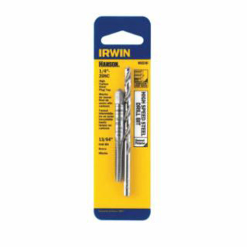 Irwin Hanson® Tap (HCS) & Drill Bit (HSS), 6-32 NC + 7/64", #IR-80213 (3/Pkg)