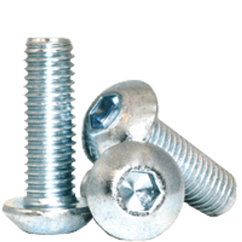M6-1.00x30 mm Full Threaded 10.9 Button Socket Caps Coarse ISO 7380 Zinc-Bake Cr+3 (2,000/Bulk Pkg.)