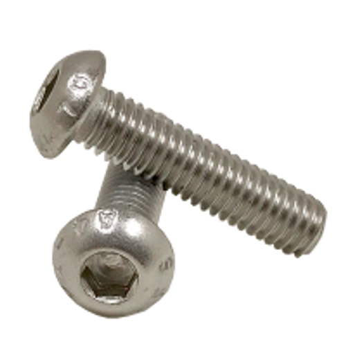 M4-0.70x50 mm Fully Threaded Coarse Button Socket Head Cap Screw, 316 Stainless Steel (A4) (100/Pkg.)